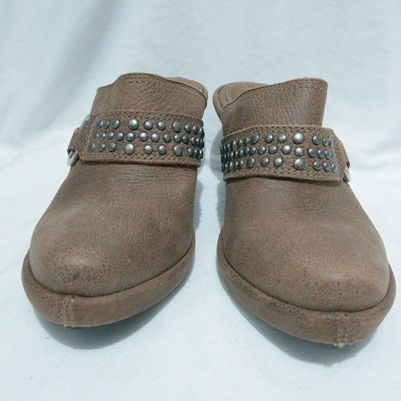 Frye boots leather clog with studs wooden heels western style: Box L01: - Picture 6 of 8